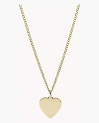 Fossil Kette Drew Heart Edelstahl farben - farben Gold