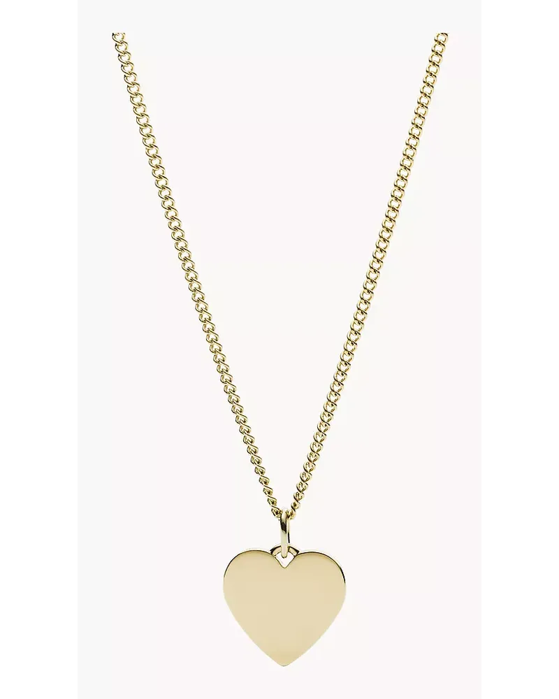 Fossil Kette Drew Heart Edelstahl farben - farben Gold