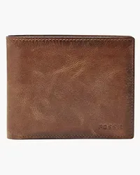 Fossil Bifold Derrick RFID Münzfach groß Braun