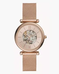 Fossil Damenuhr Carlie - Automatik - Milanaise Roségold