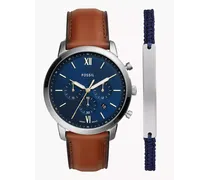 Set Uhr Neutra Chronograph Leder Armband