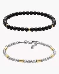 Fossil Geschenkset Armbänder Beads Metall Bicolor - Schwarz Zweifarbig