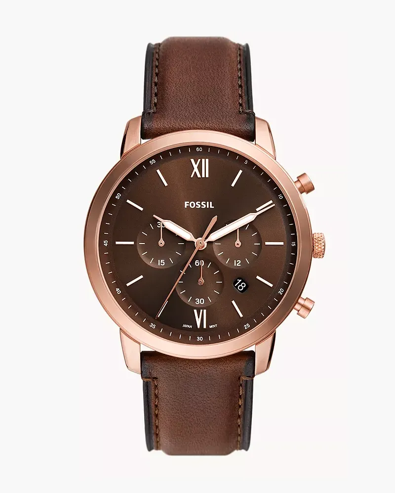 Fossil Uhr Neutra Chronograph Leder Braun