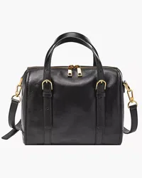 Fossil Satchel Carlie Leder Schwarz