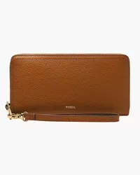 Fossil Zip Clutch Logan Braun