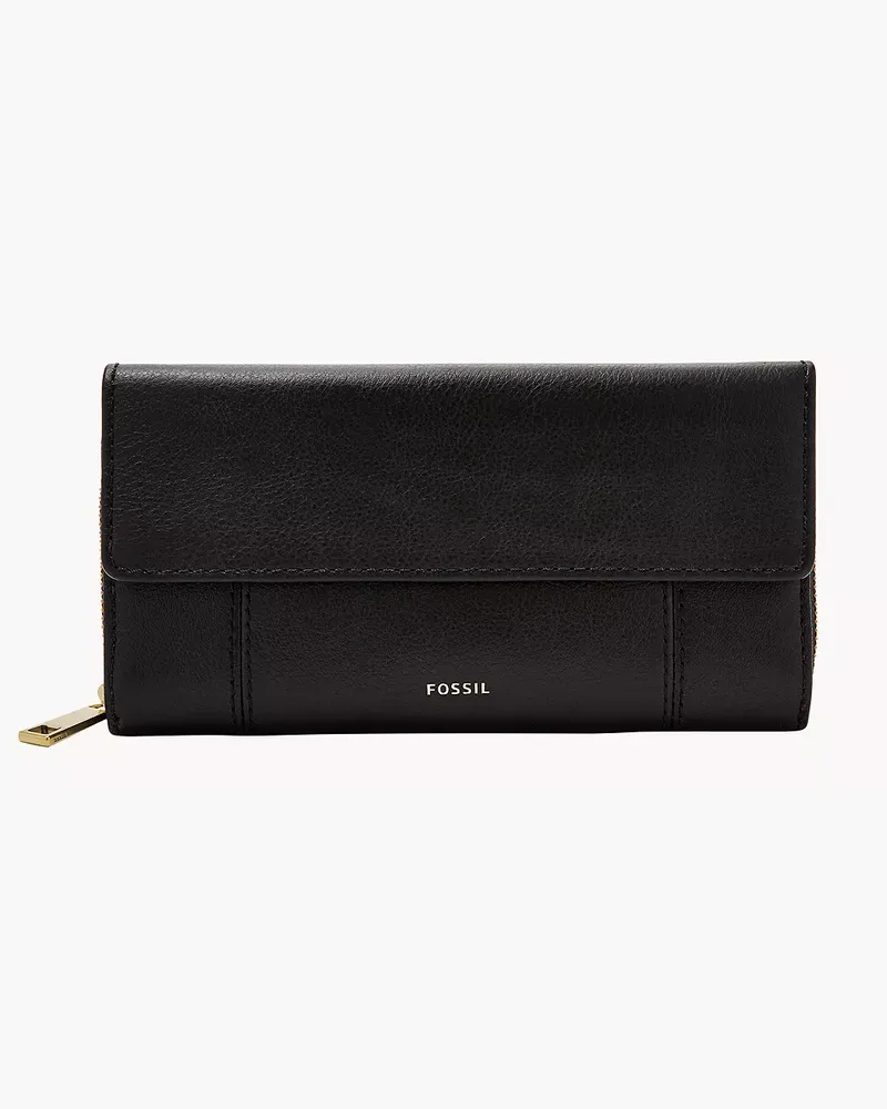 Fossil Geldbörse Jori - Flap Clutch Schwarz