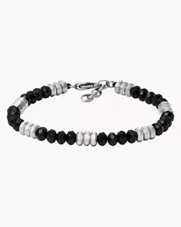 Fossil Armband All Stacked Up Beads Achat schwarz - Echter schwarzer Achat Silber