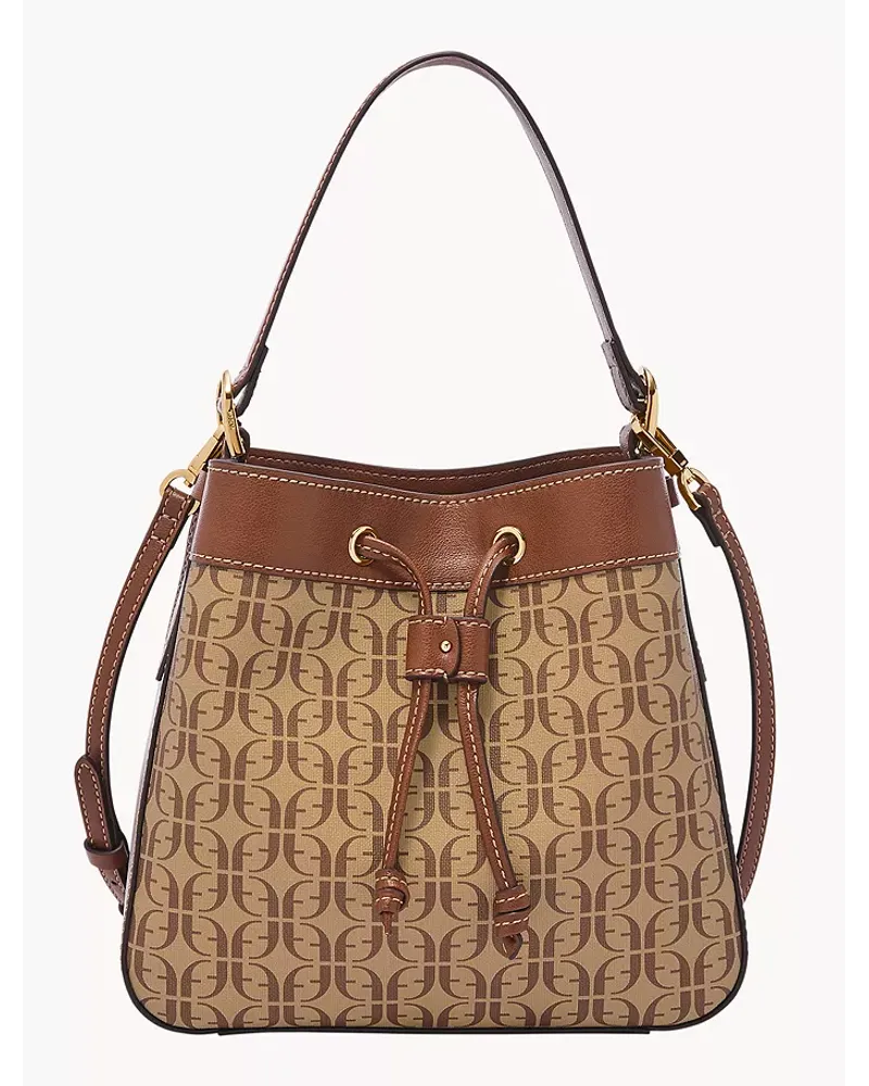 Fossil Bucket Crossbody Tessa Beige