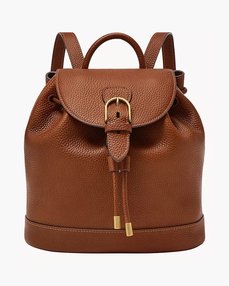 Fossil Flap Backpack Everleigh Leder Braun