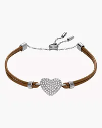 Fossil Armband Sadie Glitz Heart Leder Braun