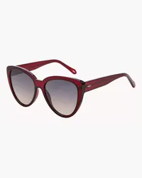 Fossil Cat-Eye-Sonnenbrille Rot