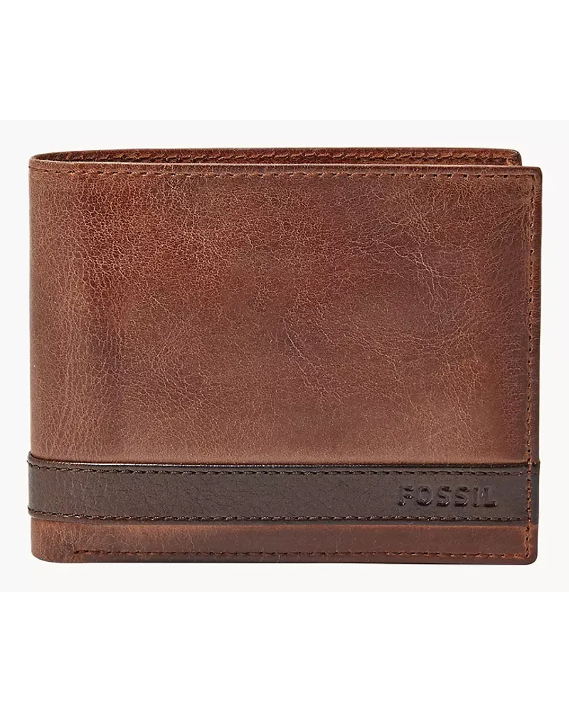 Fossil Bifold Quinn Münzfach groß Braun