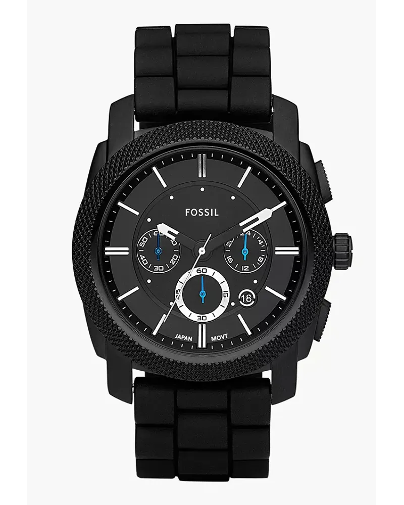 Fossil Uhr Machine Chronograph Silikon Schwarz