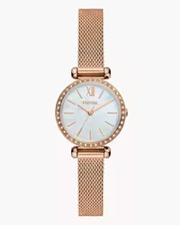 Fossil Uhr Tillie Mini 3-Zeiger-Werk Milanaise Edelstahl farben Roségold