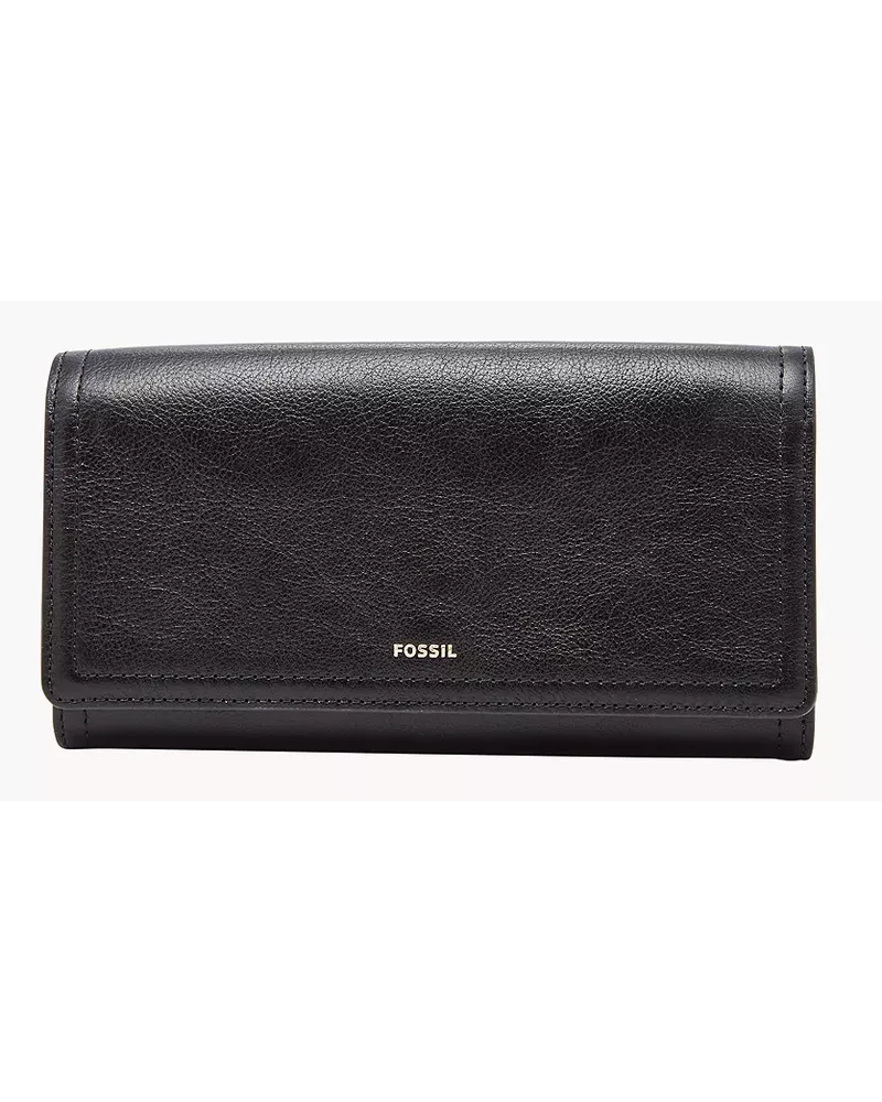 Fossil Flap Clutch Logan RFID Schwarz