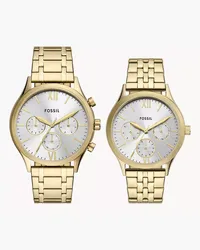 Fossil Uhren-Set Fenmore Multifunktionswerk Edelstahl farben Gold