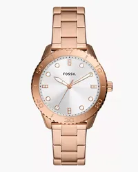 Fossil Uhr Dayle 3-Zeiger-Werk Edelstahl farben Roségold