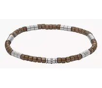 Fossil Armband Beads Acryl braun - Braun Silber