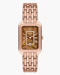 Fossil Uhr Raquel 3-Zeiger-Werk Datum Edelstahl farben Roségold