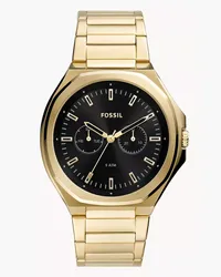 Fossil Uhr Evanston Multifunktionswerk Edelstahl farben Gold