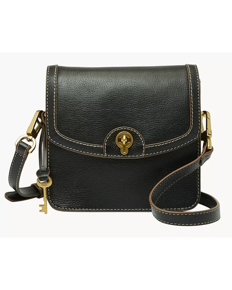 Fossil Small Flap Crossbody Ainsley Schwarz