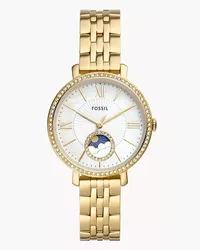 Fossil Uhr Jacqueline Multifunktionswerk Sonne Mond Edelstahl farben Gold