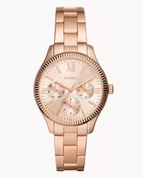 Fossil Uhr Rye Multifunktion Edelstahl farben Roségold