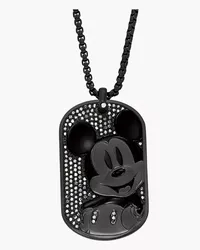 Fossil Kette Disney Dog Tag Special Edition Edelstahl - Hämatit-Glasstein Schwarz