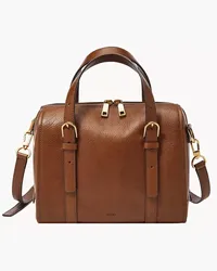 Fossil Satchel Carlie Leder Braun