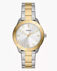 Fossil Uhr Dayle 3-Zeiger-Werk Edelstahl Bicolor Gold