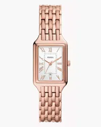 Fossil Uhr Raquel 3-Zeiger-Werk Datum Edelstahl farben Roségold