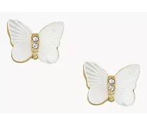 Ohrstecker Sutton Radiant Wings Butterfly Perlmutt weiß - Weißes Perlmutt