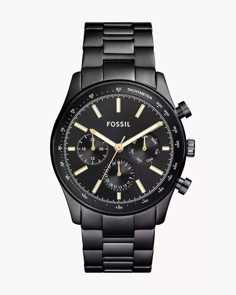 Fossil Uhr Sullivan Multifunktionswerk Edelstahl Schwarz