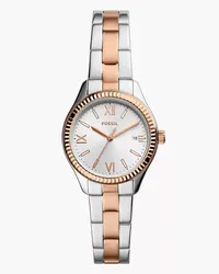 Fossil Uhr Rye 3-Zeiger-Werk Datum Edelstahl Bicolor Roségold