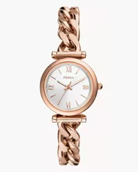 Fossil Uhr Carlie 3-Zeiger-Werk Edelstahl farben Roségold