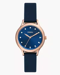 Fossil Uhr Laney 3-Zeiger-Werk Leder dunkel Blau