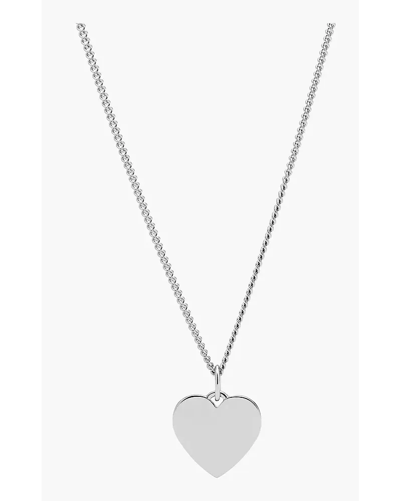 Fossil Kette Drew Heart Edelstahl - farben Silber