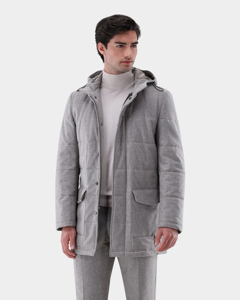 van Laack Parka aus gestepptem Flanell Beige