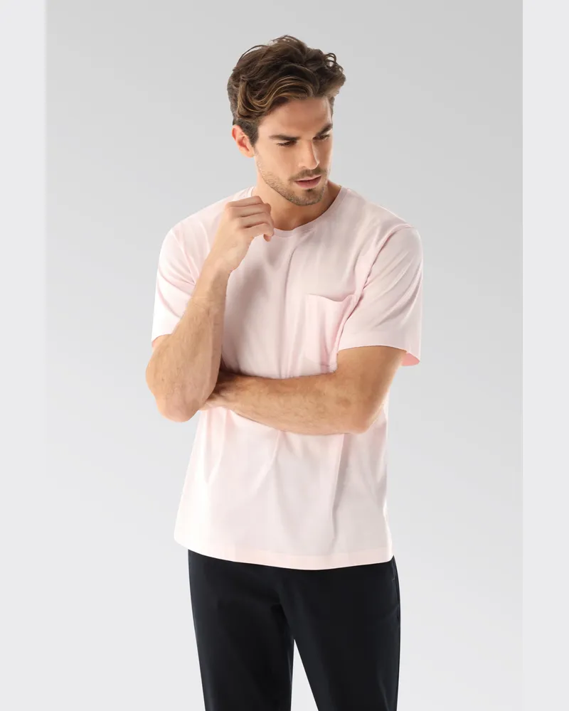 van Laack Oversize Jersey T-Shirt mit Brusttasche Rot