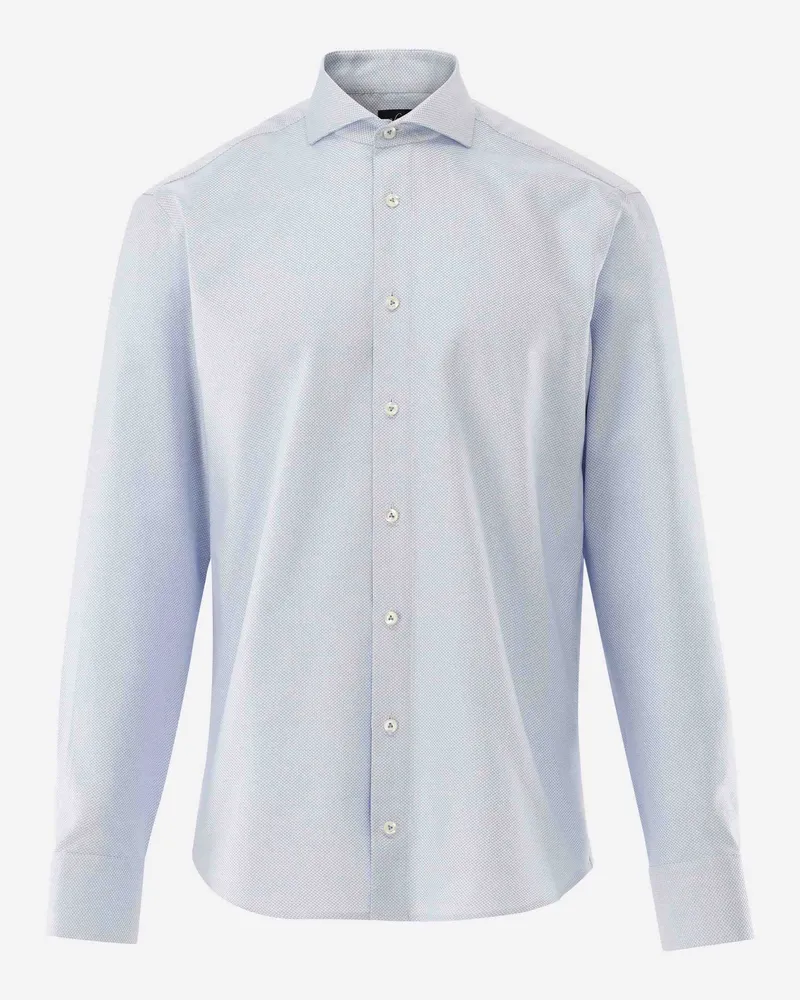 van Laack Businesshemd mit Dobby-Struktur Blau
