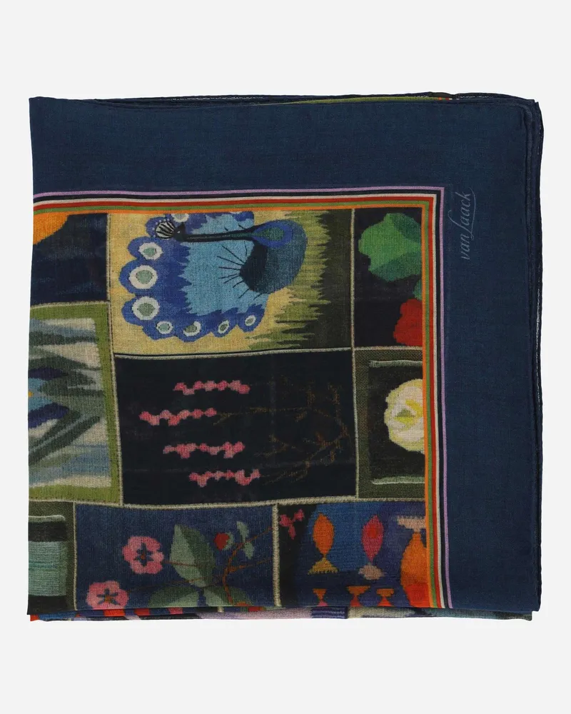 van Laack Maxi-Schal aus Viskose-Woll-Mix Grün