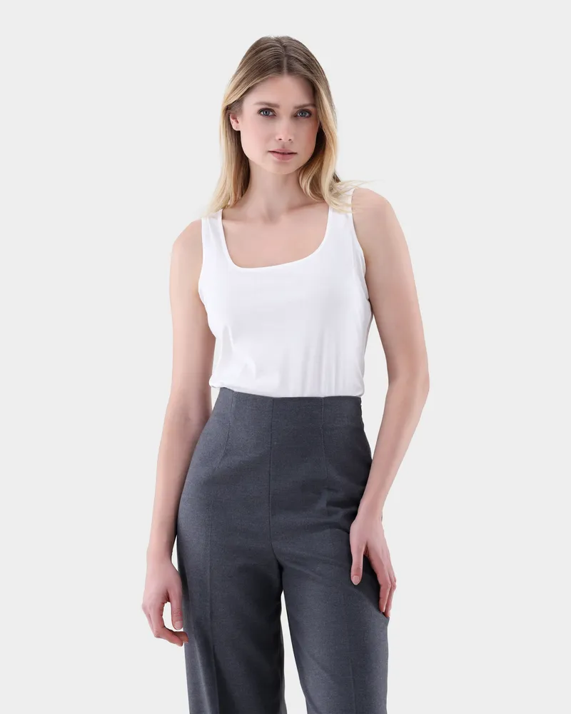 van Laack Tanktop aus Schweizer Baumwolljersey Weiß