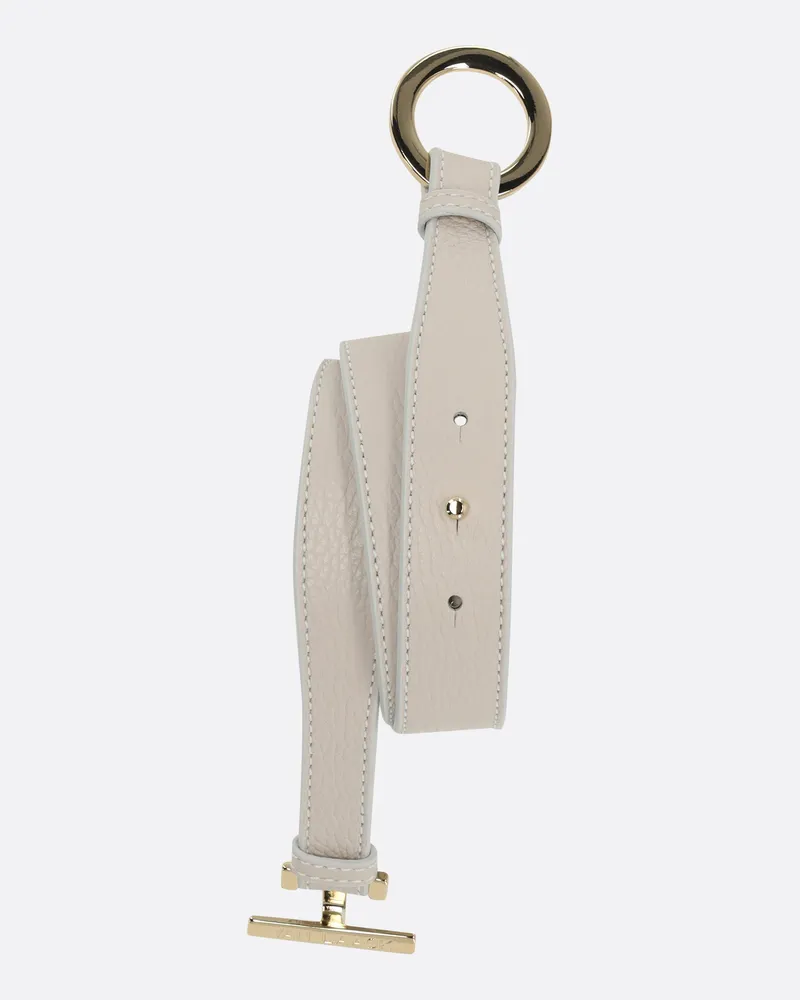 van Laack Ledergürtel mit Dornschließe Cremefarben