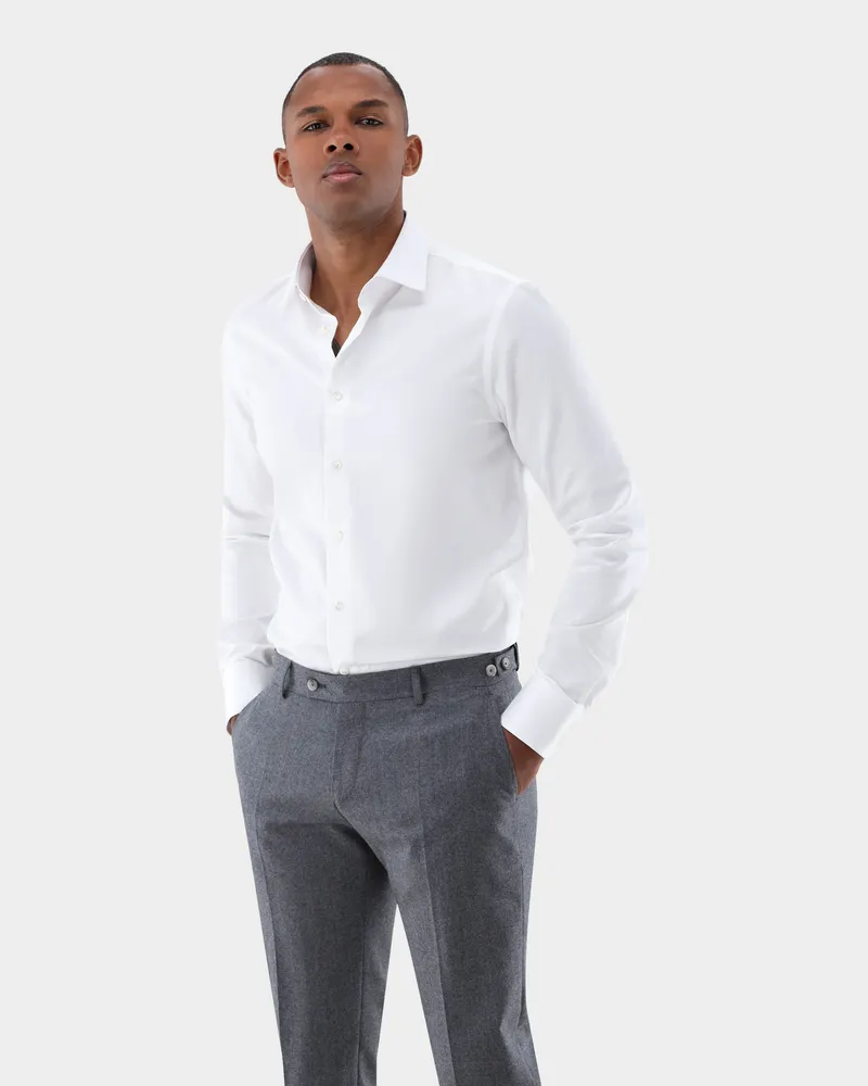 van Laack Twill Hemd Slim Fit Weiß