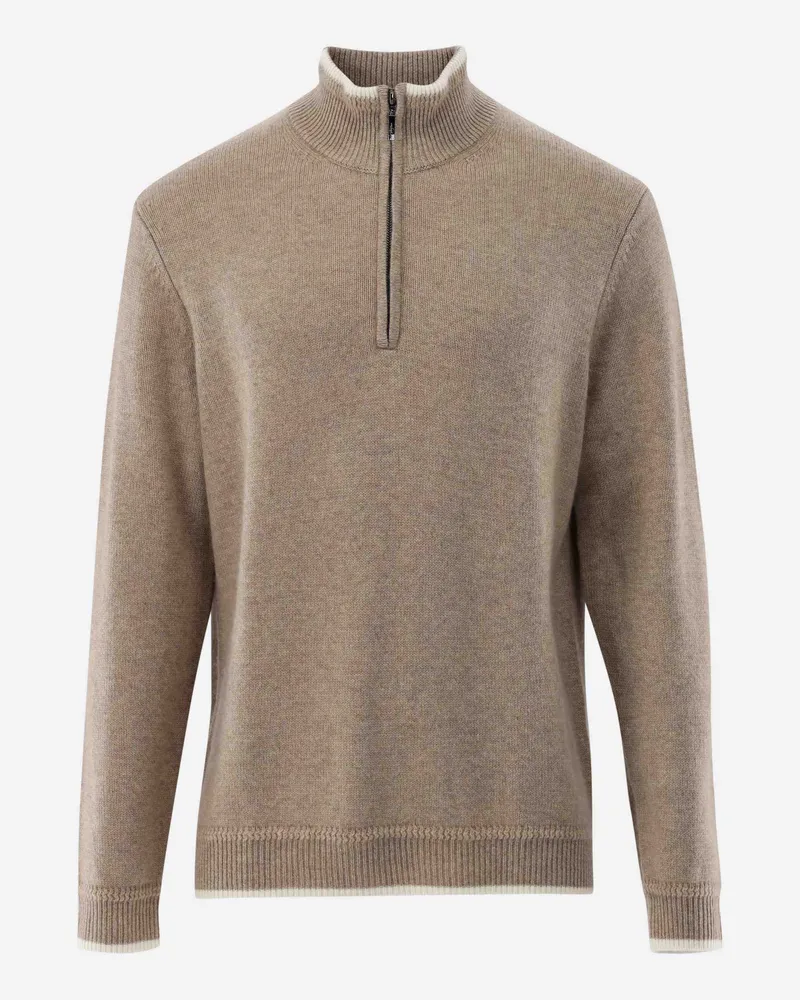 van Laack Troyer aus Kaschmir mit Farbdetail Beige