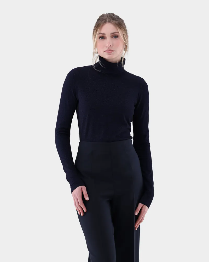 van Laack Rollkragenpullover aus Ultrafeiner Merinowolle Blau