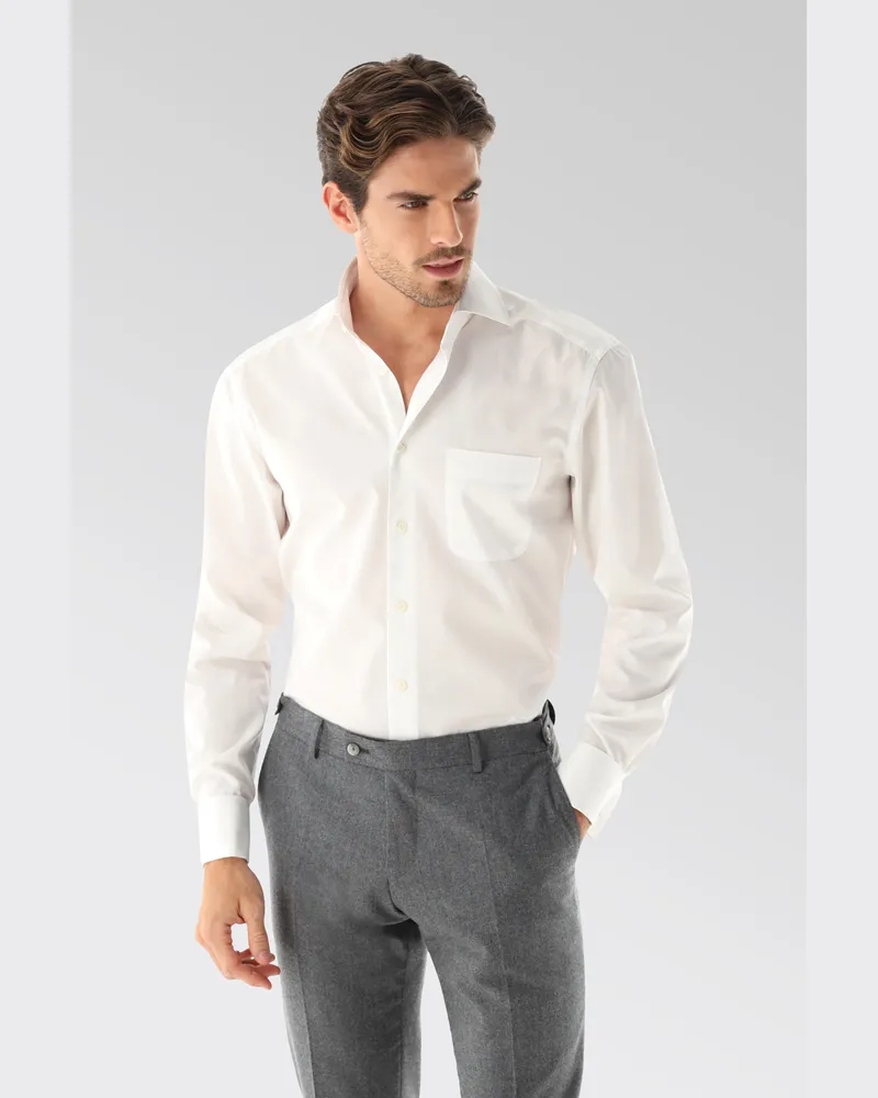 van Laack Popeline-Hemd Comfort Fit Weiß