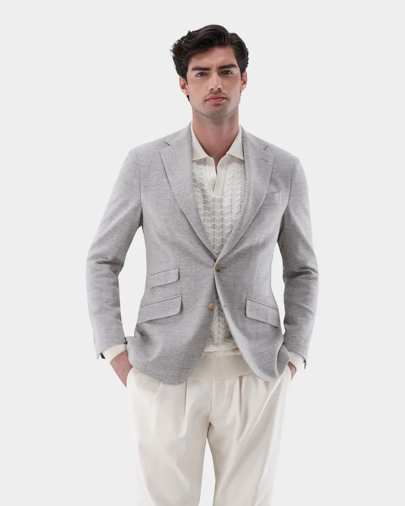 van Laack Sakko kariert und teilweise gefüttert Beige