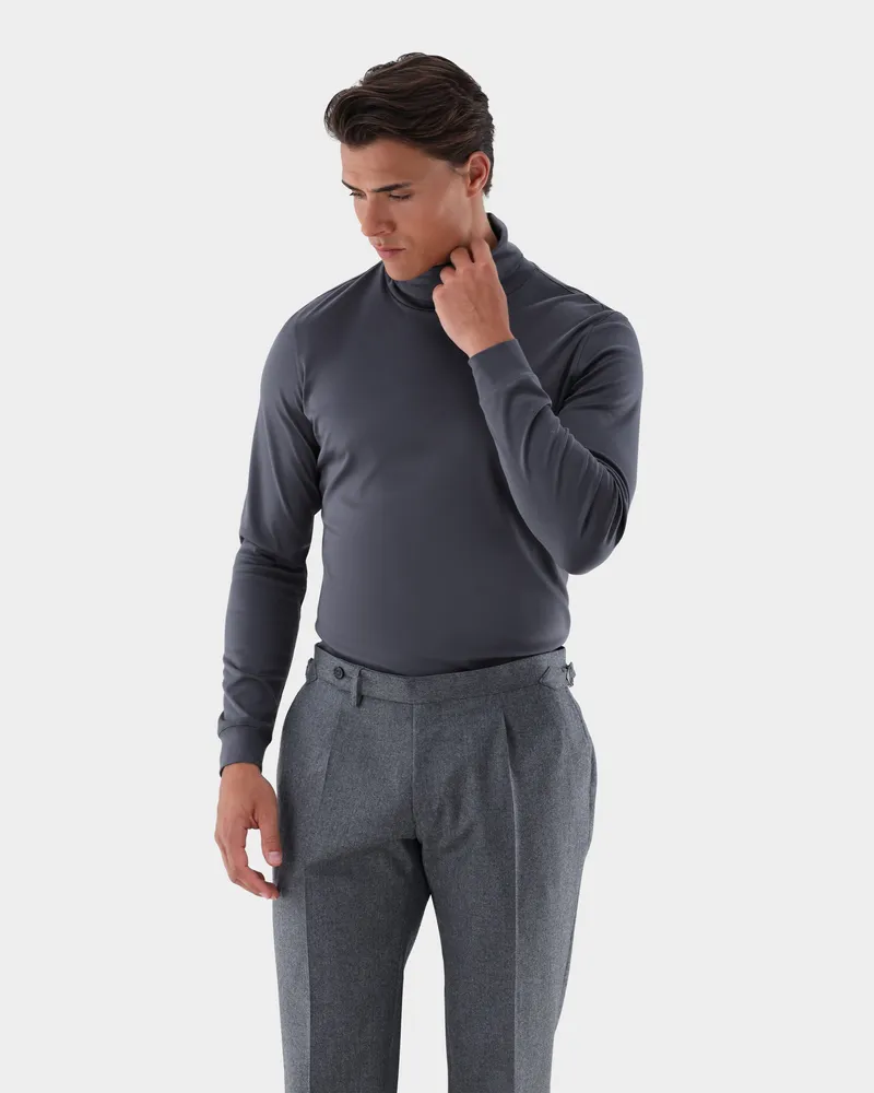 van Laack Rollkragenshirt aus Jersey Grau