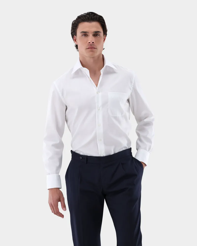 van Laack Bügelfreies Twill Hemd Comfort Fit Weiß